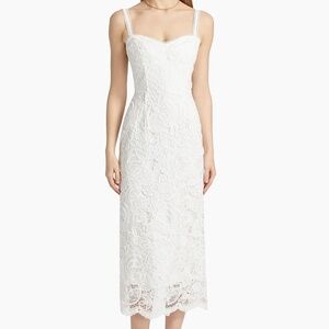 Sabina Musáyev Sienna Embroidered Lace Midi-Dress